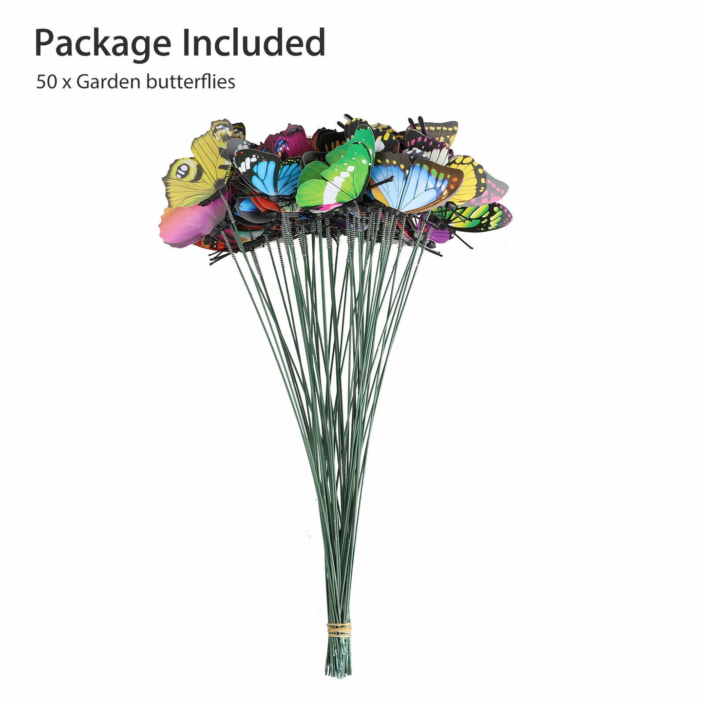 Butterfly Stakes Outdoor Yard Planter Pot Garden Yard 50 Assorted Pcs