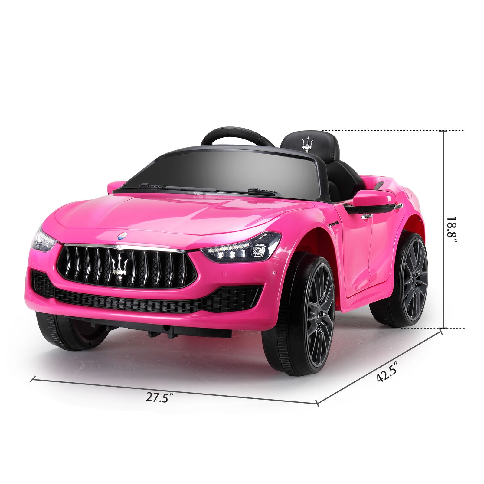 TOBBI 12V Kids Ride on Car Maserati Ghibli Electric Toy Girls Gift Pink W/RC