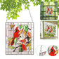 Stained Acrylic Rectangle Window Suncatcher Hanging Panel Home Decor +Chain Gift