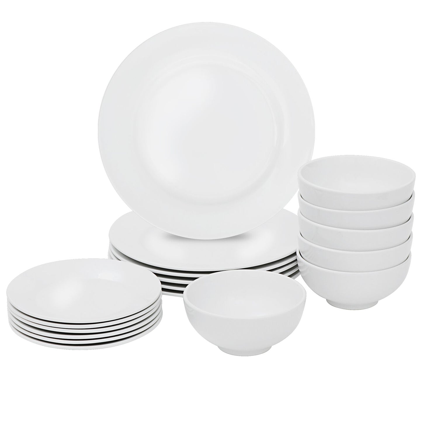 18-Piece Dinnerware Set Porcelain Kitchen Dinner Plates Bowls Mugs Dishes New
