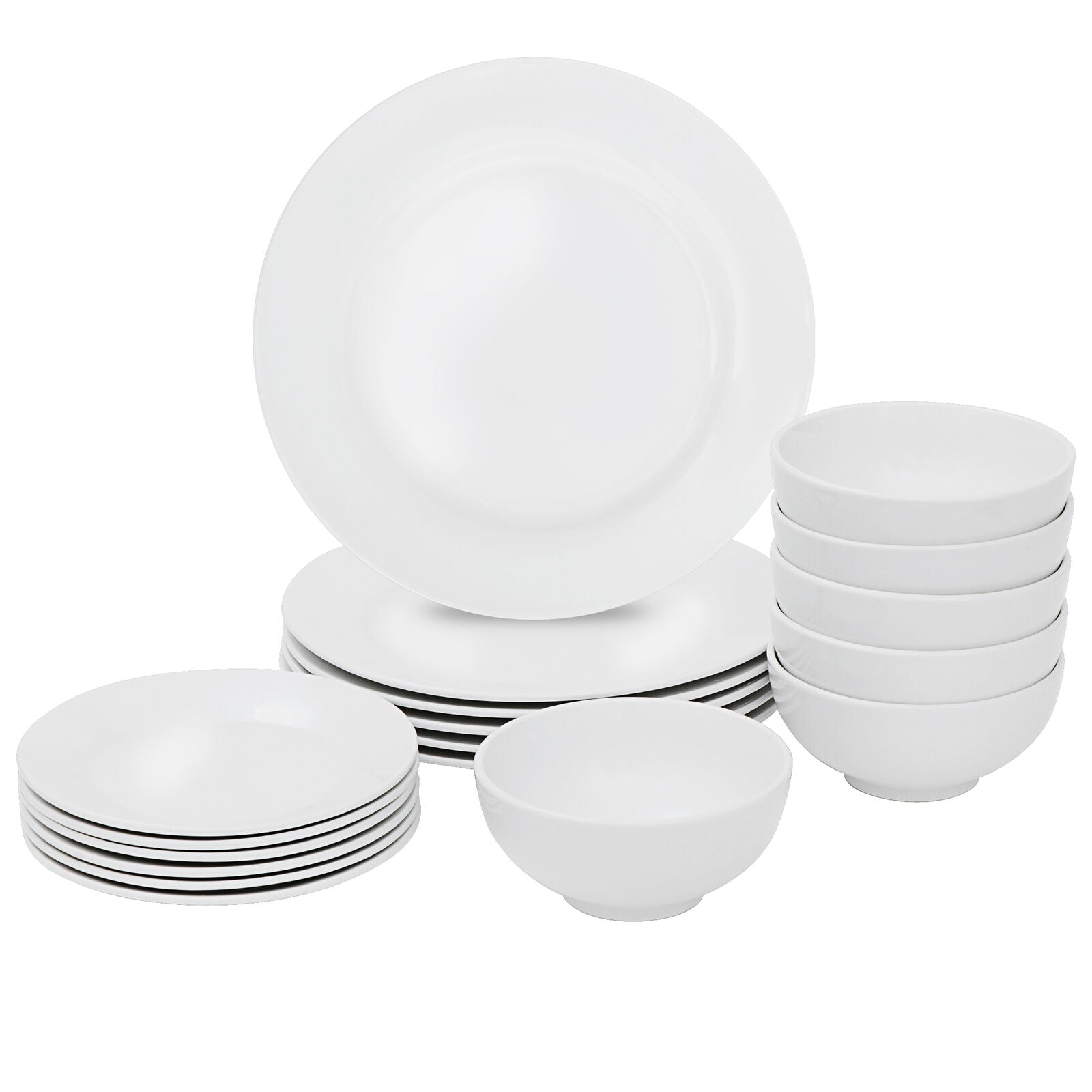 18-Piece Dinnerware Set Porcelain Kitchen Dinner Plates Bowls Mugs Dishes New