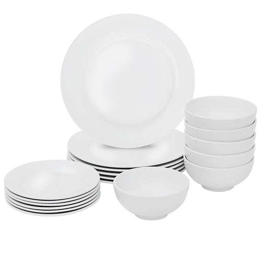 18-Piece Dinnerware Set Porcelain Kitchen Dinner Plates Bowls Mugs Dishes New
