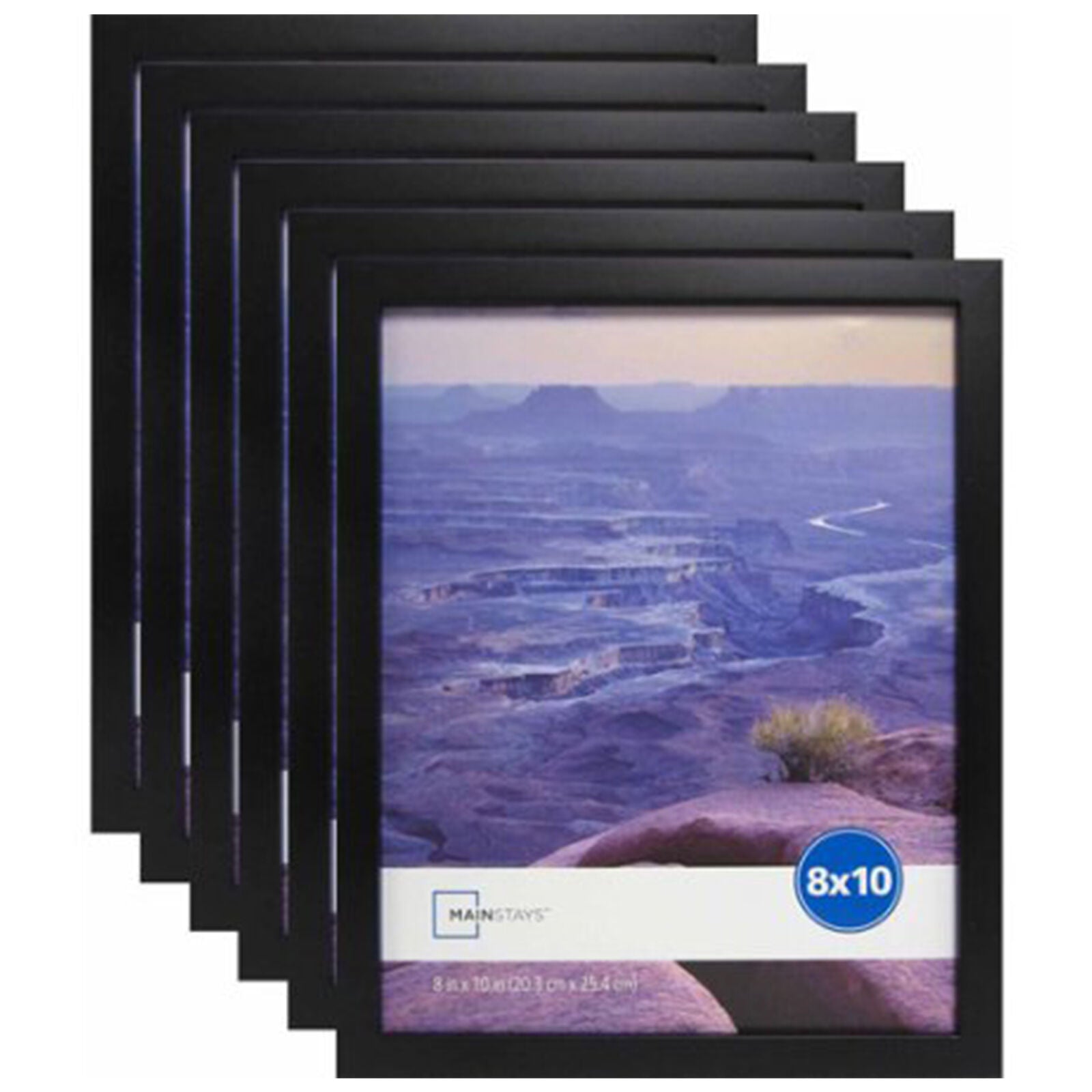 Photo Frame Set of 6 8X10" Format Lot Wall Art Home Decor Black Picture Frames