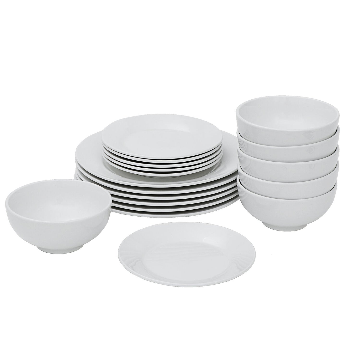 18-Piece Dinnerware Set Porcelain Kitchen Dinner Plates Bowls Mugs Dishes New