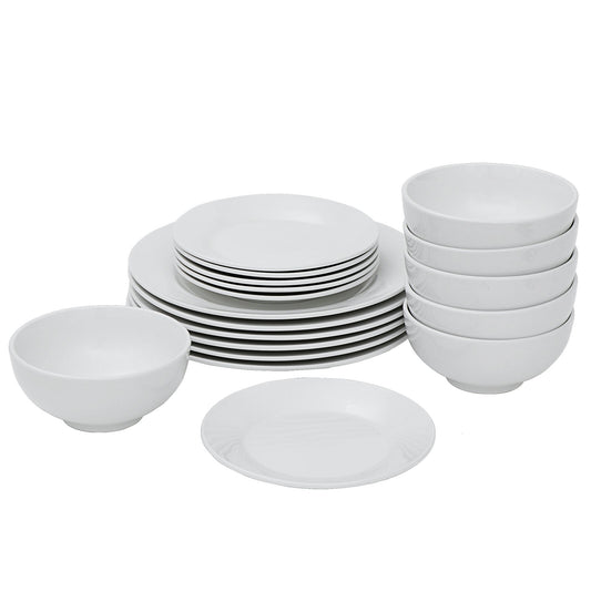 18-Piece Dinnerware Set Porcelain Kitchen Dinner Plates Bowls Mugs Dishes New
