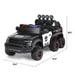 Electric 12V Battery Kids Ride on Police Car Truck 6Wheels+Led+In