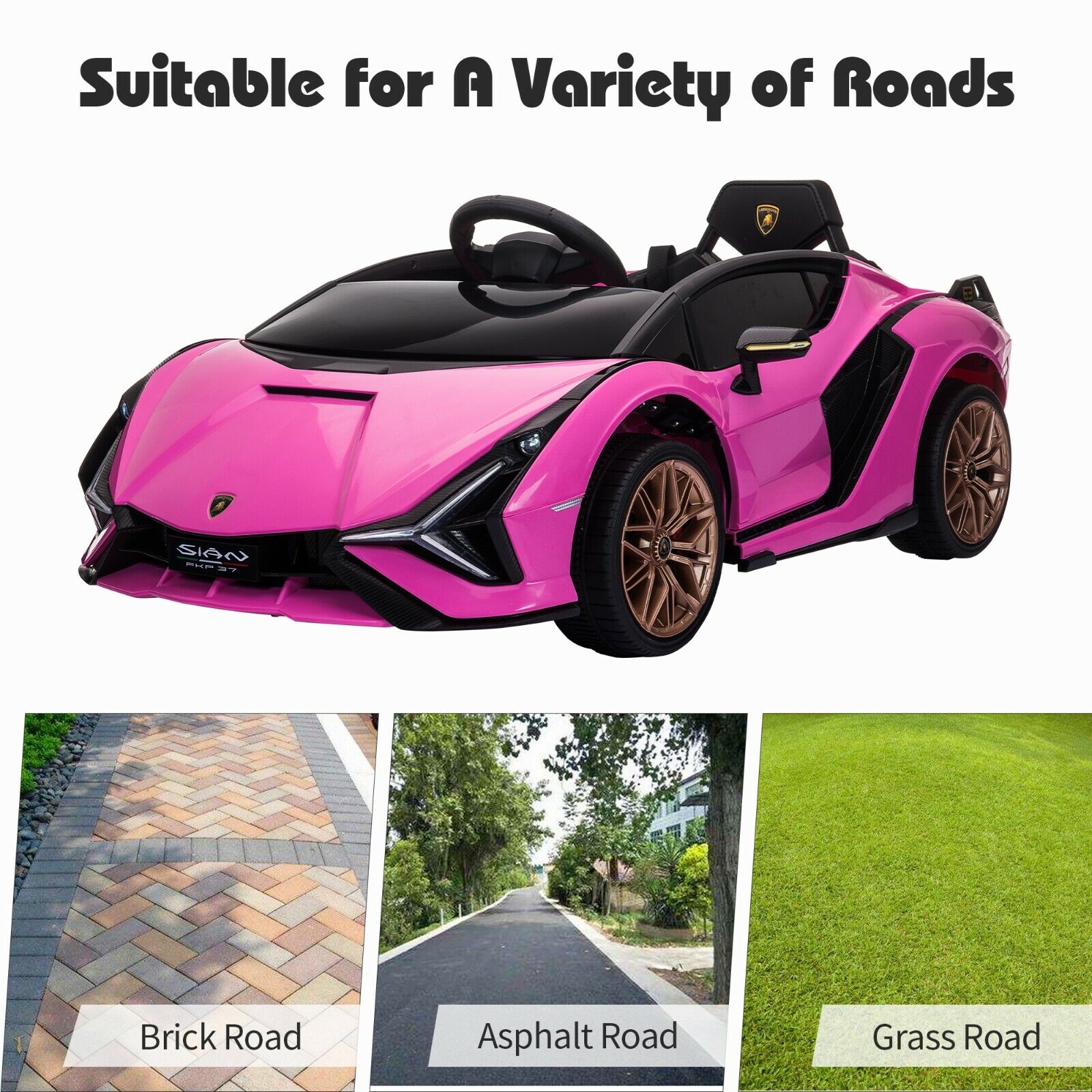 12V Electric Kids Ride on Car Lamborghini Sian W/Remote Control & MP3 Kids Gift