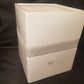 Bella Lux Bathroom Trash Can White Ceramic Crystal Rhinestone Wastebasket New