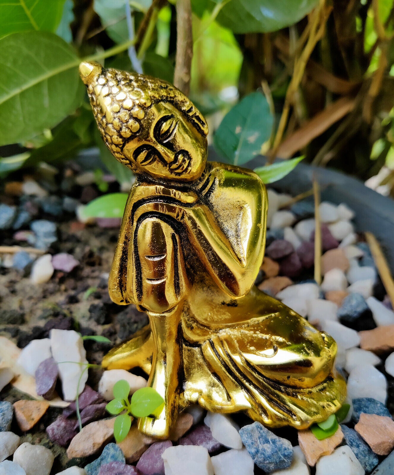 Buddha Statue Figurine Theravada Home Car Dashboard Decor Buddhism Nonbreakable