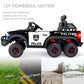 Electric 12V Battery Kids Ride on Police Car Truck 6Wheels+Led+In