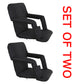 Set of Two 5 Reclining Positions Tiltable Stadium Seat Concert Bleacher Chair