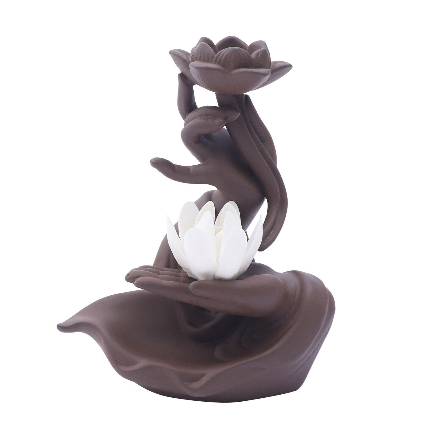 Buddha'S-Hand and Lotus Censer Creative Reverse-Flow Incense Burner Home Decor