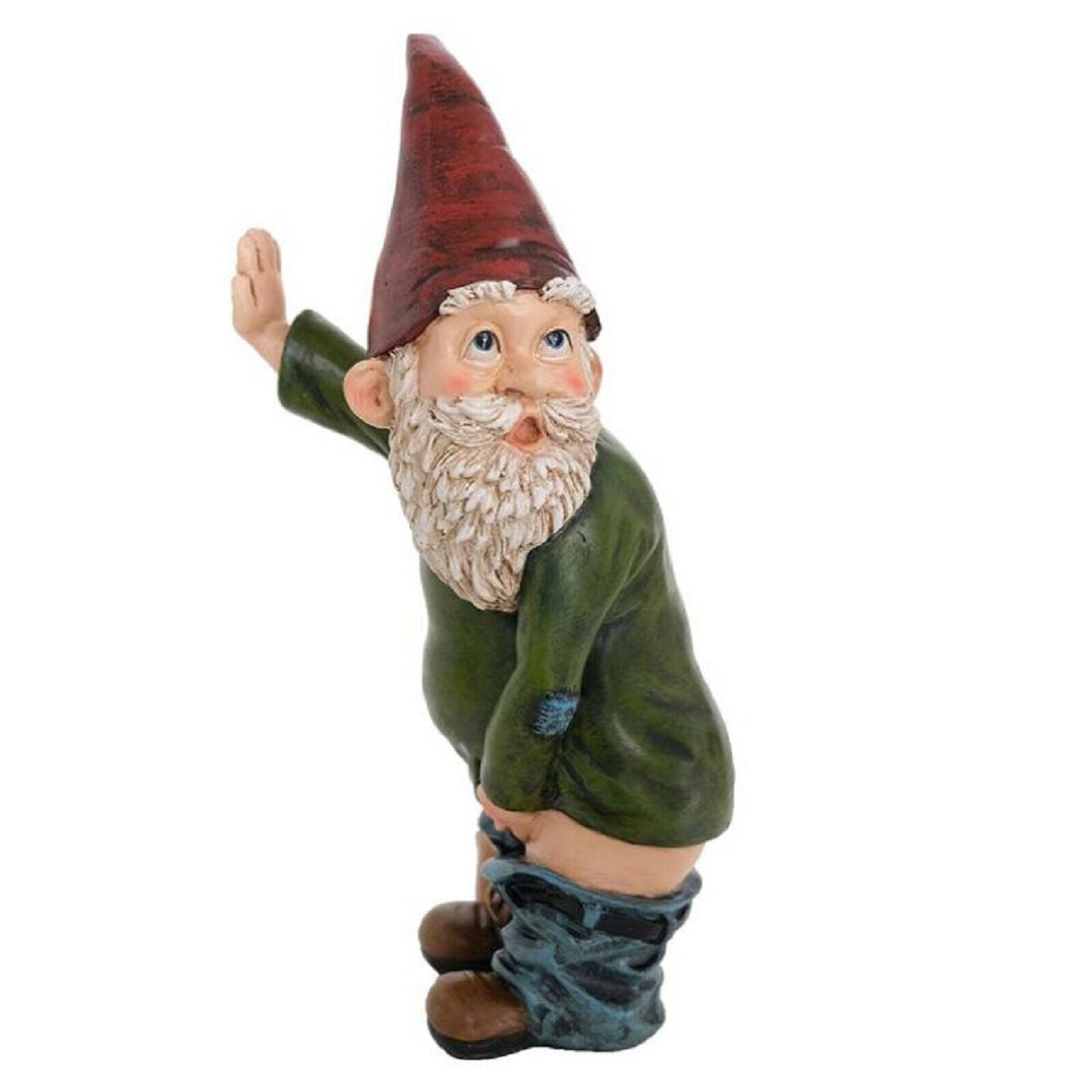 Naughty Peeing Gnome Statue Fairy Garden Funny Dwarf Figurines Resin Yard Decor