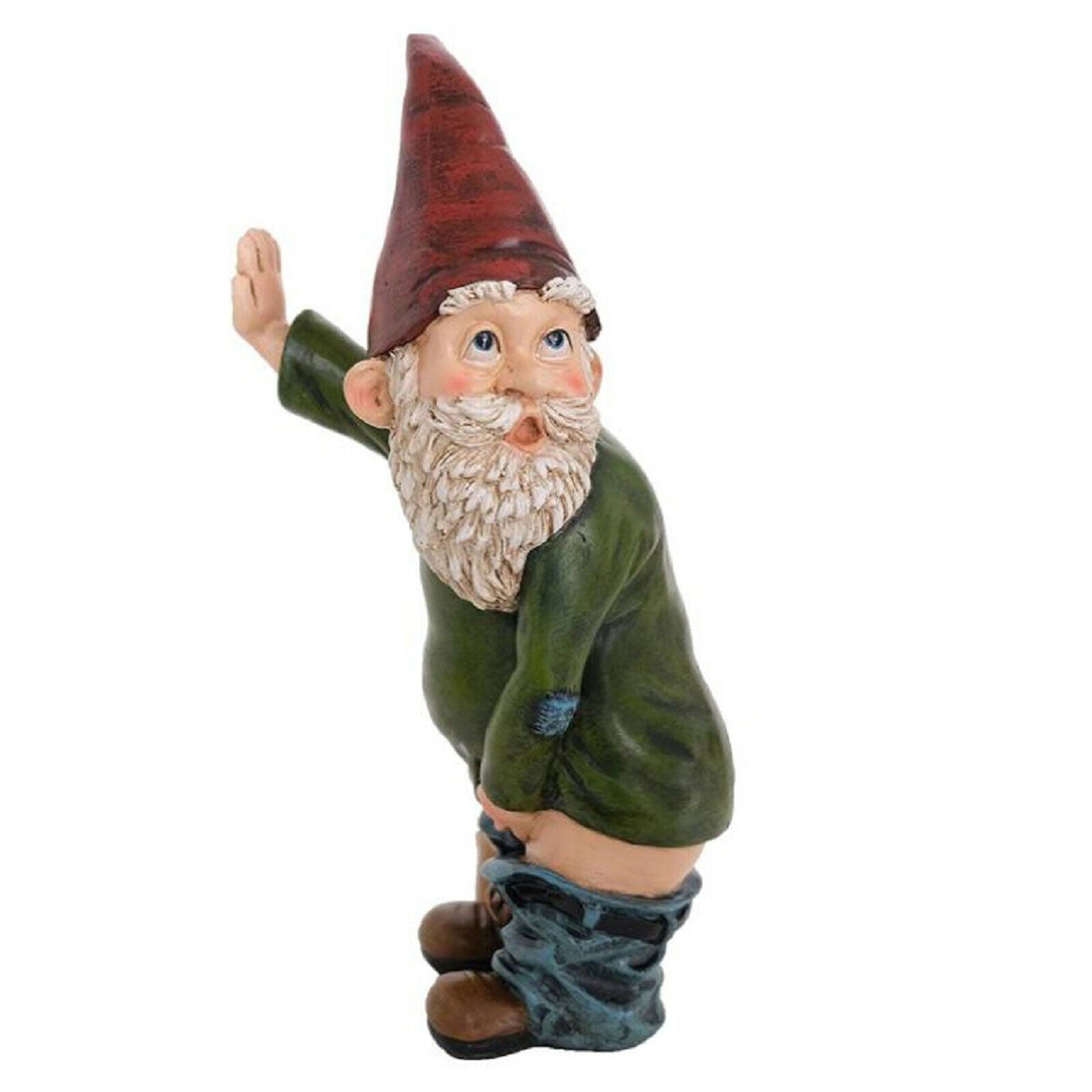 Naughty Peeing Gnome Statue Fairy Garden Funny Dwarf Figurines Resin Yard Decor