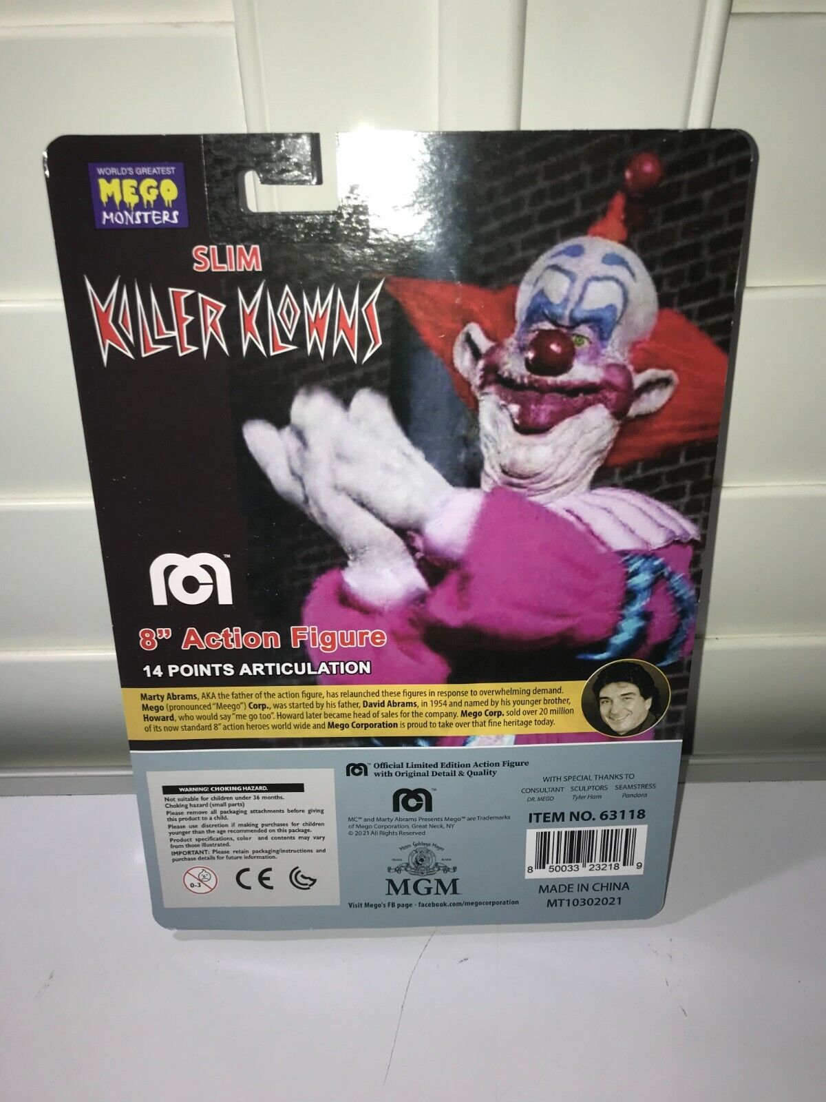 Mego Movies Killer Klowns from Outer Space SLIM 8” Figure DAMAGED PACKAGE READ