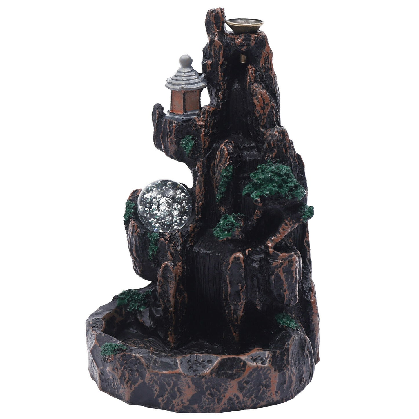 Mountain Shape Incense Fountain Smoke Waterfall Office Home Decor Aromatherapy