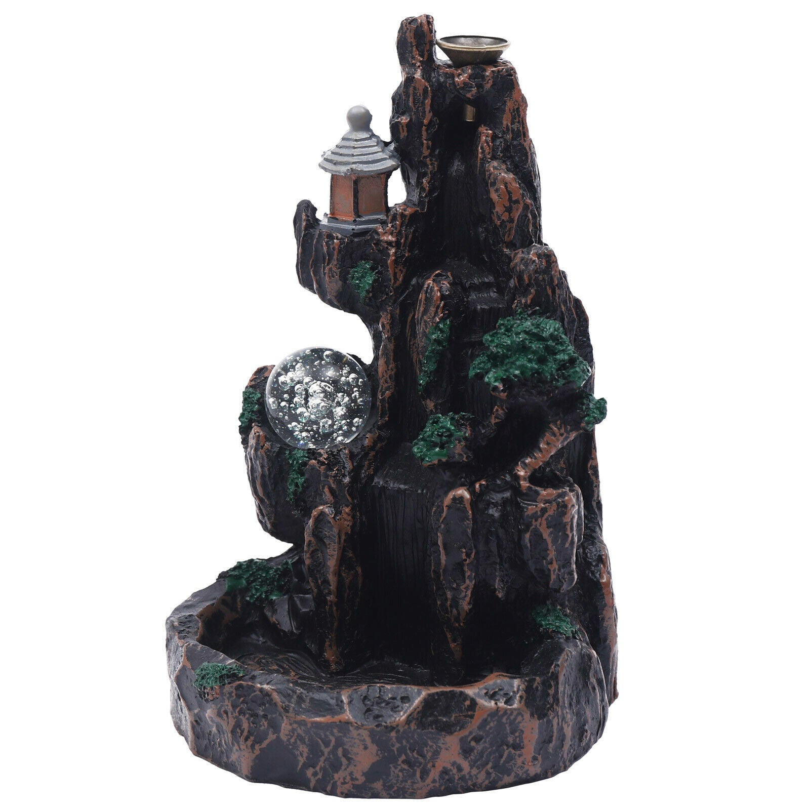 Mountain Shape Incense Fountain Smoke Waterfall Office Home Decor Aromatherapy