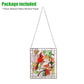Stained Acrylic Rectangle Window Suncatcher Hanging Panel Home Decor +Chain Gift