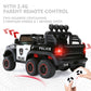 Electric 12V Battery Kids Ride on Police Car Truck 6Wheels+Led+In