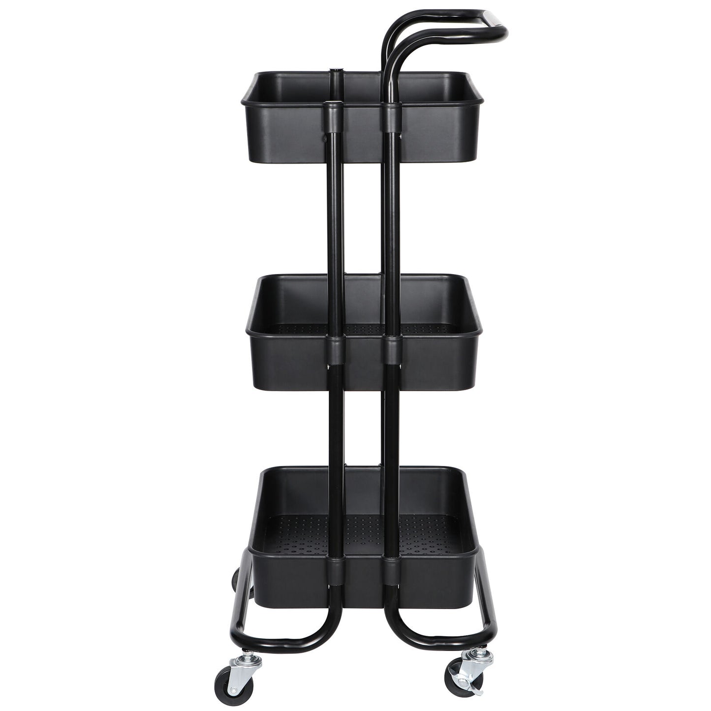 3 Tier Rolling Utility Cart Kitchen Cart Storage Shelves with Roller Wheels