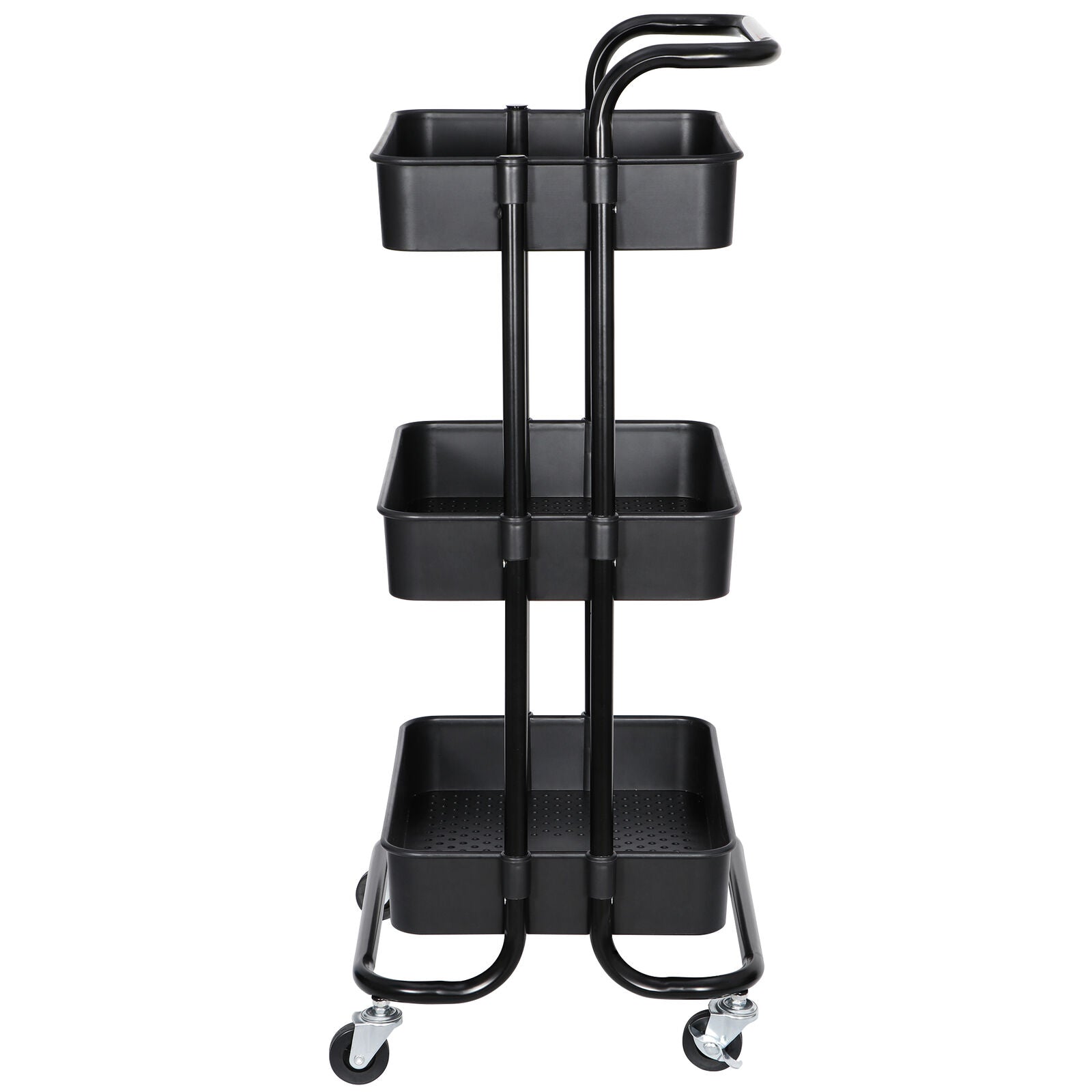 3 Tier Rolling Utility Cart Kitchen Cart Storage Shelves with Roller Wheels