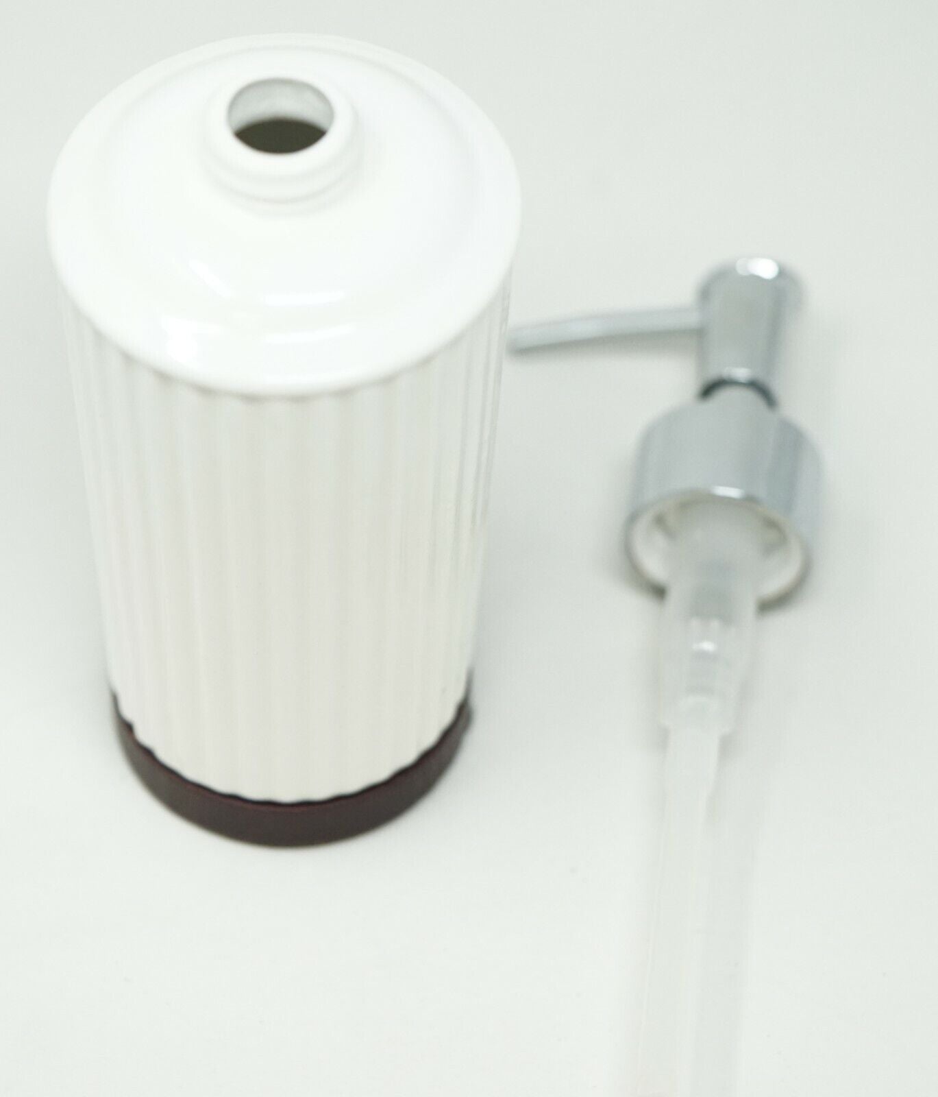 JLA Home Rose Ceramic and Wood Soap / Lotion Pump Dispenser - Off-White