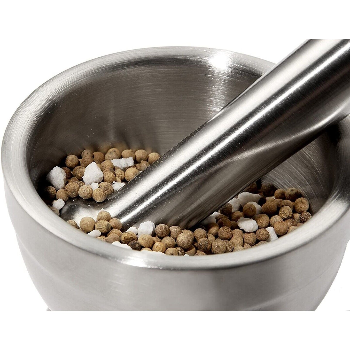 Stainless Steel Mortar & Pestle Spice Grinder Molcajete Heavy Duty, BPA Free, 4"