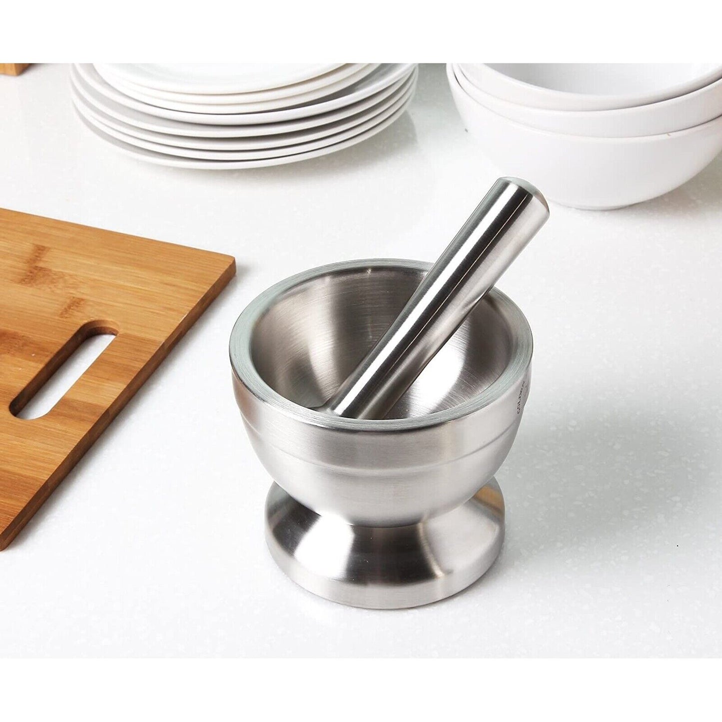 Stainless Steel Mortar & Pestle Spice Grinder Molcajete Heavy Duty, BPA Free, 4"