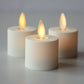 Luminara Flameless Tealight Candles Moving Wick Ivory with Remote Timer Set of 4