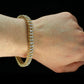 Mens Womens 2 Row Cz Tennis Bracelet 14K Gold Plated 8 Inch