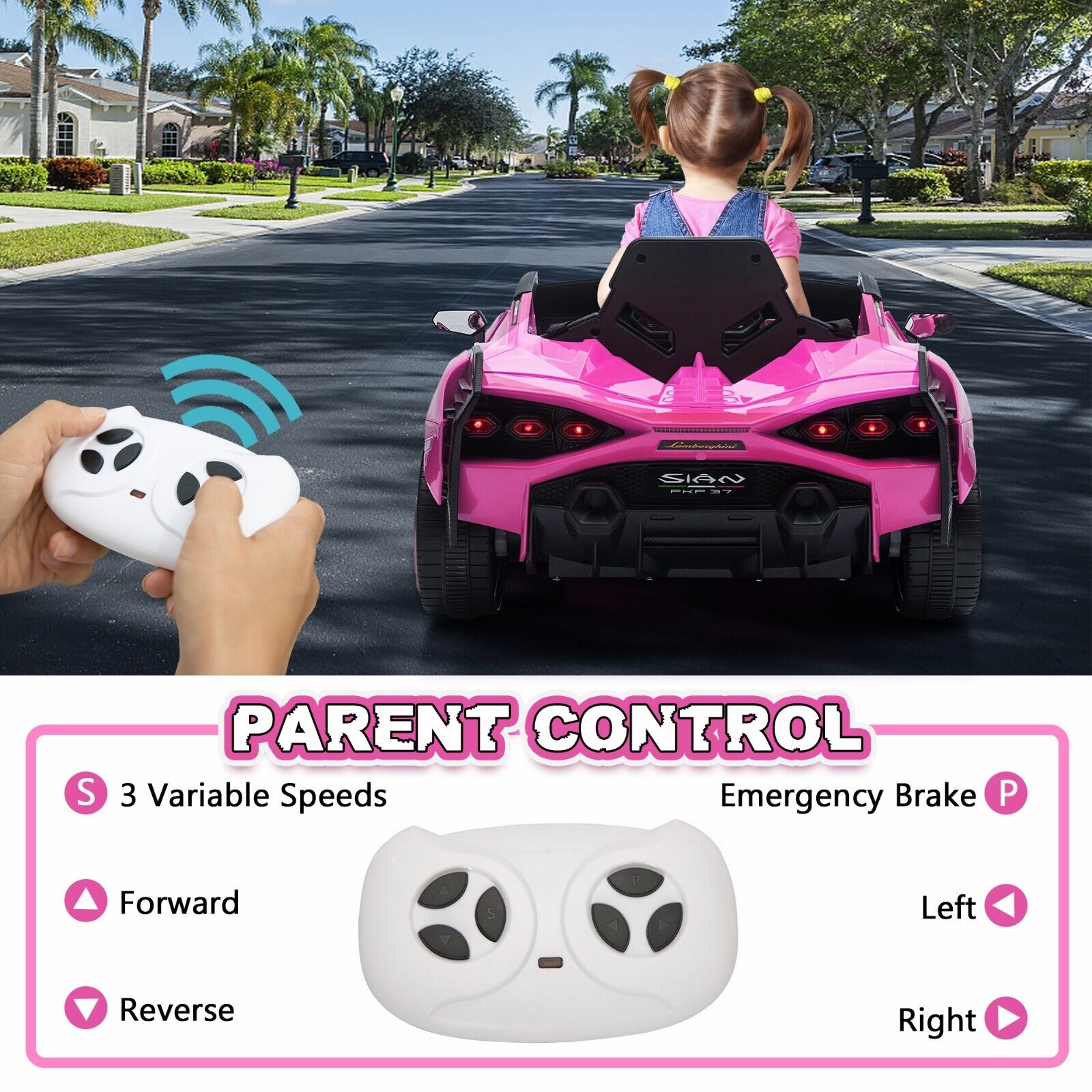 12V Electric Kids Ride on Car Lamborghini Sian W/Remote Control & MP3 Kids Gift