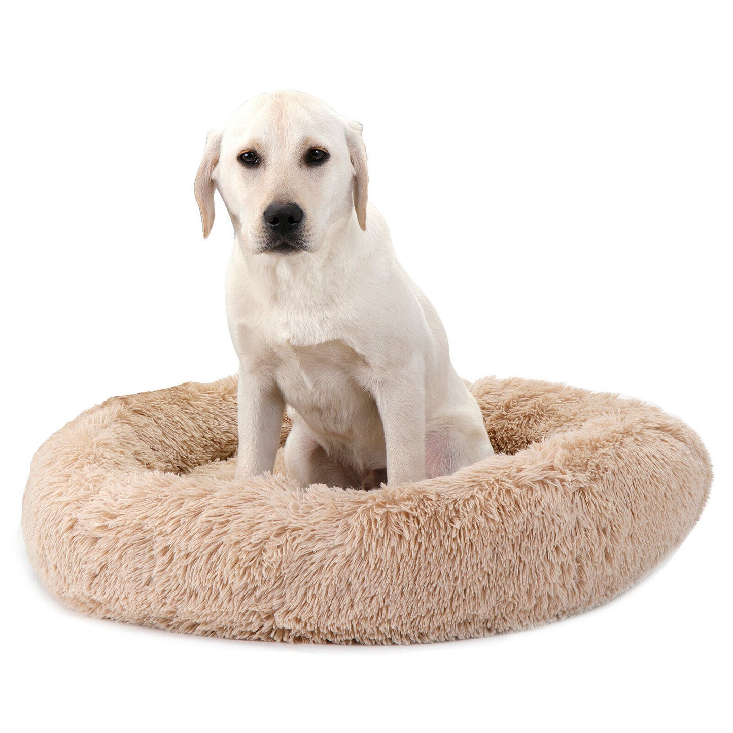 30"X30" Pet Bed Dog Cat Donut Cuddler Cushion Mats Machine Shaggy Fluffy
