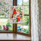 Stained Acrylic Rectangle Window Suncatcher Hanging Panel Home Decor +Chain Gift