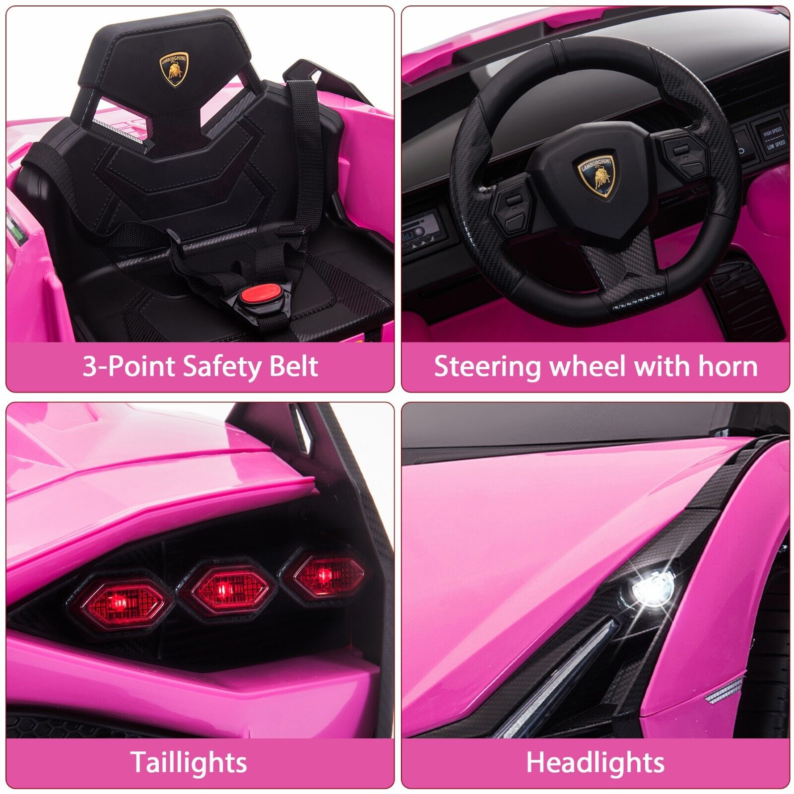 12V Electric Kids Ride on Car Lamborghini Sian W/Remote Control & MP3 Kids Gift
