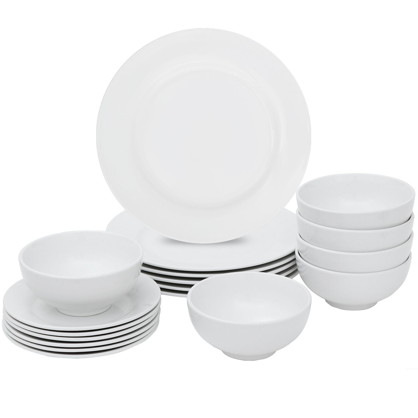 18-Piece Dinnerware Set Porcelain Kitchen Dinner Plates Bowls Mugs Dishes New