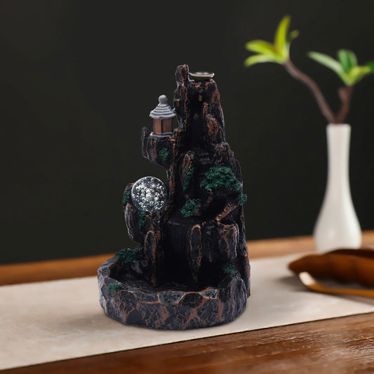 Mountain Shape Incense Fountain Smoke Waterfall Office Home Decor Aromatherapy