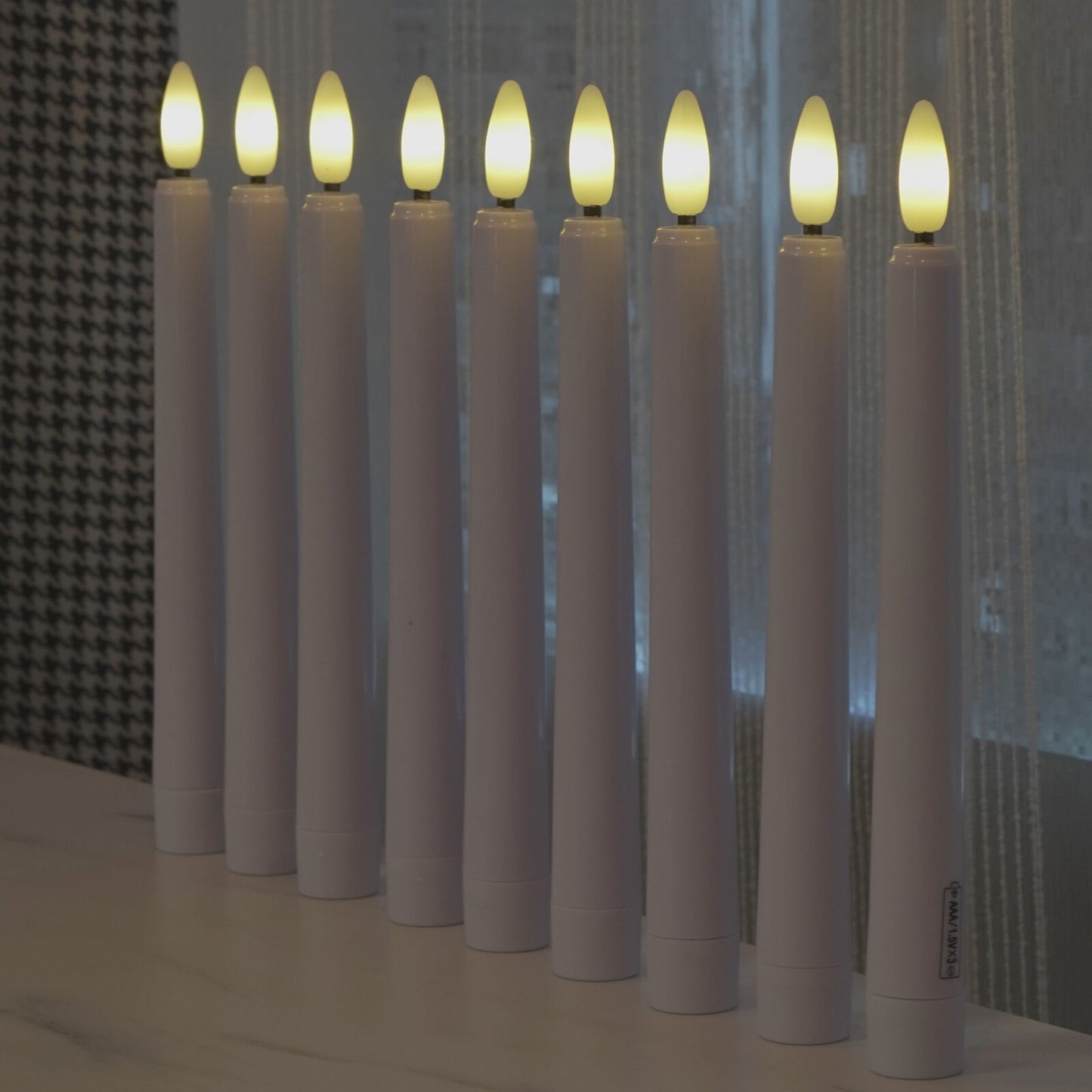 Flameless Flickering Battery Operated Taper Candles Realistic with Timer Remote