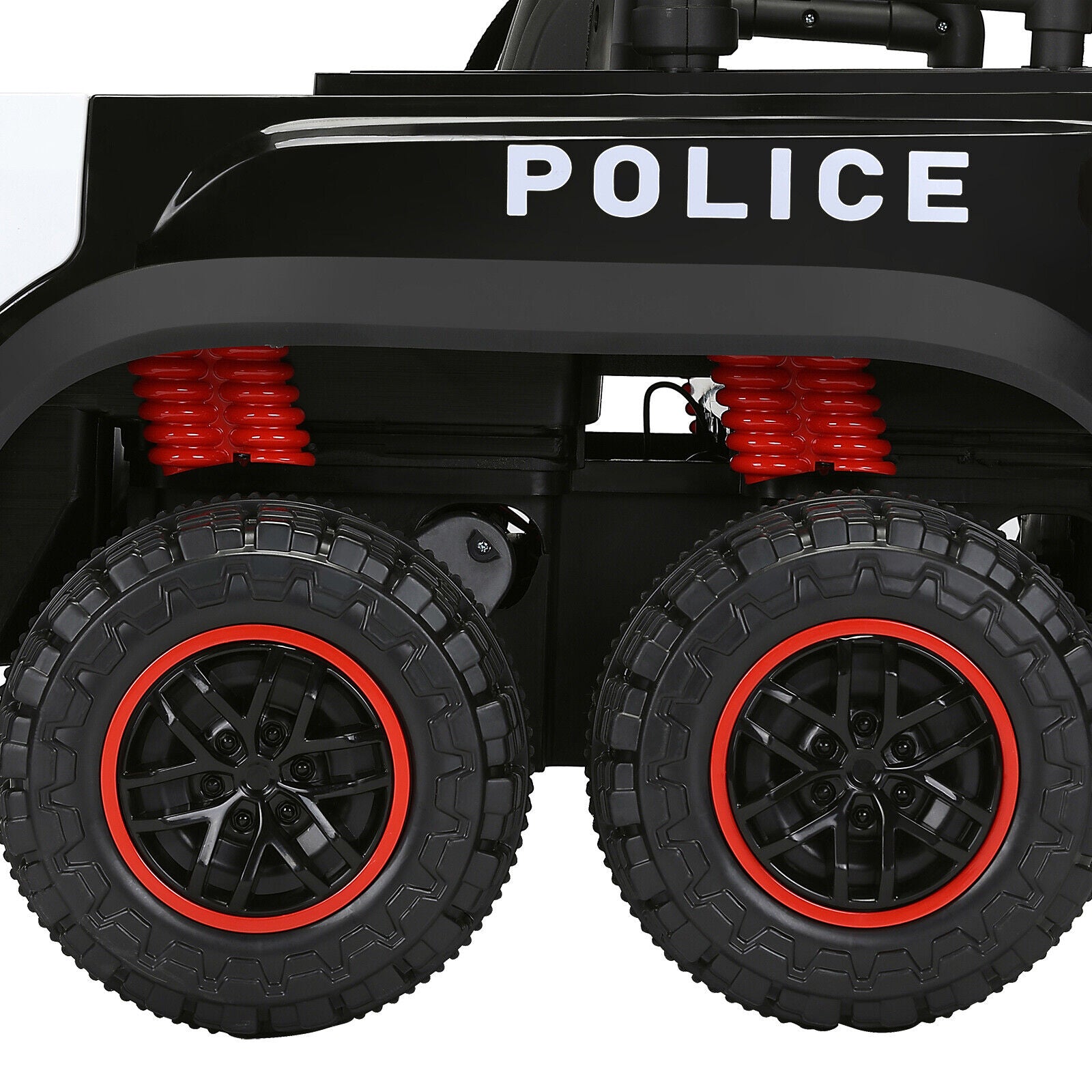 Electric 12V Battery Kids Ride on Police Car Truck 6Wheels+Led+In