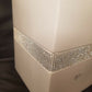 Bella Lux Bathroom Trash Can White Ceramic Crystal Rhinestone Wastebasket New